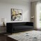 Homeroots 84" Black Velvet Solid Wood Sofa 543967 - alternate 4