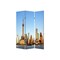 Homeroots 72" Blue Reversible China Cityscape Canvas Folding Three Panel Screen Room Divider 277080 - alternate 1