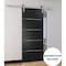 Sartodoors Sturdy Barn Door with Hardware, Planum 0020 Matte Black, Black 6.6FT Rail Hangers Heavy Set, Solid PLANUM0020BD-B-BLK-18 - alternate 1