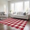 Homeroots 3' X 5' Red And Ivory Plaid Washable Indoor Outdoor Area Rug 595427 - alternate 3