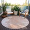 Homeroots 8' Terra Cotta Salmon And Copper Round Abstract Washable Indoor Outdoor Area Rug 582454 - alternate 4