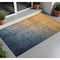 Homeroots 2' X 3' Denim and Gold Ombre Washable Non Skid Indoor Outdoor Area Rug 563709 - alternate 1