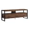 Homeroots 59in Brown and Black Cabinet Enclosed Storage TV Stand 332966 - alternate 1