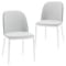 Leisuremod Tule Dining Chair with Velvet Seat & White Steel Frame, Black/Platinum Blue, 2PK TWCBL18BU2 - alternate 1