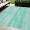 Homeroots 5' X 8' Aqua Teal Blue And Ivory Botanical Leaves Washable Indoor Outdoor Area Rug 581961 - alternate 1