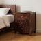 Homeroots 24" Walnut Solid Wood Three Drawer Nightstand 651512 - alternate 1
