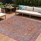 Homeroots 10' X 14' Orange And Red Medallion Washable Indoor Outdoor Area Rug 616285 - alternate 1