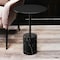 Homeroots 20" Black Steel And Marble Round End Table 520840 - alternate 2