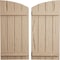 Ekena Millwork Hand Hewn 4 Board Joined Board-n-Batten w/Elliptical Top Faux Wood Shutters, 22W x 76H, PR SHUBJL22X76HHPR - alternate 1