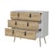 Homeroots 32" White and Natural Three Drawer Dresser 552269 - alternate 3