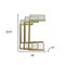 Homeroots 24" Gold Glass Rectangular End Table 493257 - alternate 2