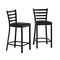 Flash Furniture HERCULES Black Ladder Back Metal Restaurant Counter Stool - Black Vinyl Seat, 2PK 2-XU-DG697BLAD-24-BLKV-GG - alternate 3