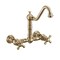 Whitehaus Collection Vintage III Plus Wall Mount Faucet with a  Long Traditional Swivel Spout, and Solid Brass Side Spray WHKWCR3-9402-NT-AB - alternate 2