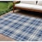 Homeroots 10' X 14' Navy Blue And Ivory Plaid Washable Indoor Outdoor Area Rug 597122 - alternate 1