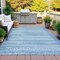 Homeroots 5' X 8' Sky Blue And Ivory Striped Washable Indoor Outdoor Area Rug 631516 - alternate 2