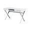 Homeroots 47" White and Silver Wood and Metal Computer Desk With Two Drawers 554209 - alternate 1