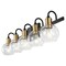 Jonathan Y Marais 36.5" 5-Light Iron/Glass Rustic Vintage LED Vanity Light, Black/Brass Gold JYL3556A - alternate 1