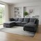 Homeroots 66" Dark Gray Fabric Modular Sleeper Sofa With Ottoman 568275 - alternate 3