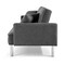 Homeroots 85" Dark Gray Polyester Blend Convertible Futon Sleeper Sofa And Toss Pillows With Silver Legs 544955 - alternate 2
