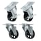Powertec 3in Cast Iron Swivel Caster Wheels Set, 992 lbs Loads, Plate Casters - 2 with Brake 17225 - alternate 1