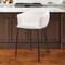Homeroots 26" Ivory and Black Shearling and Steel Counter Height Bar Chair 555759 - alternate 3