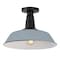 Jonathan Y Camila 14 in. 1-Light Classic Industrial Indoor/Outdoor Iron LED Semi Flush Mount, Matte Silver Blue JYL7617K - alternate 1