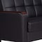 Homeroots 87" Black Faux Leather Convertible Futon Sleeper Sofa And Toss Pillows With Storage 607104 - alternate 7