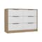 Homeroots 42" White and Natural Six Drawer Double Dresser 544053 - alternate 3