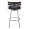 Homeroots 31" Black And Silver Faux Leather And Stainless Steel Low Back Bar Height Swivel Bar Chair 555769 - alternate 5