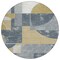 Homeroots 8' Gray And Gold Round Geometric Washable Indoor Outdoor Area Rug 617916 - alternate 3