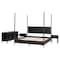 Baxton Studio Tamra Four-Poster Platform Bedroom Set with Two Nightstands, King, Black 264-14390-14389-14387-14387-ZORO - alternate 3