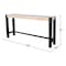 Whitewood Industries Rectangular Fixed Top Tables, 72 in W, 36 in L, 16 in H, Parawood, Unfinished/Black K-1672-36-S824SW-4 - alternate 3