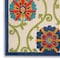 Homeroots 4' X 6' Navy Blue Beige Green Blue And Red Floral Indoor Outdoor Area Rug 546776 - alternate 3