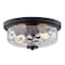 Vaxcel Northlake 2-Light Black Transitional Dome Flush Mount Fixture, Clear Glass Shade C0335 - alternate 1