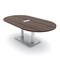 Skutchi Designs Racetrack Conference Table With Power Unit, 48 in W, 84 in L, Brown HAR-RAC-48X84-DOU-H3041-ESIL - alternate 1