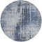 Homeroots 8' Navy Blue And Sky Blue Round Abstract Washable Indoor Outdoor Area Rug 587292 - alternate 4