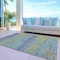 Homeroots 3' X 5' Denim Blue Striped Washable Indoor Outdoor Area Rug 608467 - alternate 4