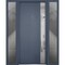 Vdomdoors Steel Door Deux 0729 Gray Graphite 2 Sidelight Exterior Windows Stainless Inserts Single Modern Pai DEUX0729EXD-GRE-W16+36+16 x H80-Left-hand Inswing - alternate 3