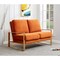 Leisuremod Jefferson Contemporary Velvet Loveseat with Gold Frame, Orange JAG53OR - alternate 4