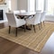 Homeroots 3' X 5' Gold Gray And Ivory Striped Washable Indoor Outdoor Area Rug 597385 - alternate 2