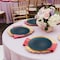Smarty Had A Party 10.25" Navy with Gold Rim Organic Round Disposable Plastic Dinner Plates (120 Plates), 120PK 930NG-CASE - alternate 3