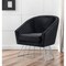 Homeroots 29" Black And Silver Velvet Barrel Chair 533849 - alternate 1