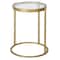 Homeroots 20" Brass And Clear Glass And Steel Round End Table 543820 - alternate 3