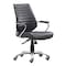 Homeroots Black and Silver Adjustable Height Swivel Rolling Office Chair 572165 - alternate 3