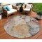 Homeroots 8' Terra Cotta Copper And Beige Round Floral Washable Indoor Outdoor Area Rug 588536 - alternate 3