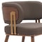 Homeroots Brown and Walnut Upholstered Faux Leather Curved Back Dining Arm Chair 564981 - alternate 3