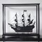 Homeroots 32" Black Solid Wood Hand Painted Black Pearl Pirate Medium Display Case Model Boat 402006 - alternate 2
