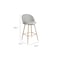 Homeroots Set of Two 27" Gray and Oak Fabric and Metal Low Back Counter Height Swivel Bar Chairs, 2PK 719346 - alternate 2