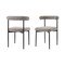 Homeroots Set of Two Gray And Black Upholstered Polyester Open Back Dining Side Chairs 569406 - alternate 5