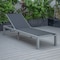 Leisuremod Marlin Grey Aluminum Patio Chaise Lounge Chair Set of 2 with Square Fire Pit Table, Black MLGRCF21-77BL2 - alternate 2